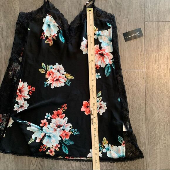 INTERNATIONAL CONCEPTS INTIMATES Nightgown Robe Set Women’s M Black Floral Pink. - Picture 15 of 16